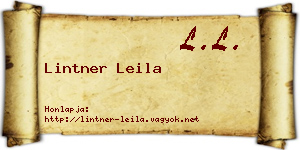 Lintner Leila névjegykártya